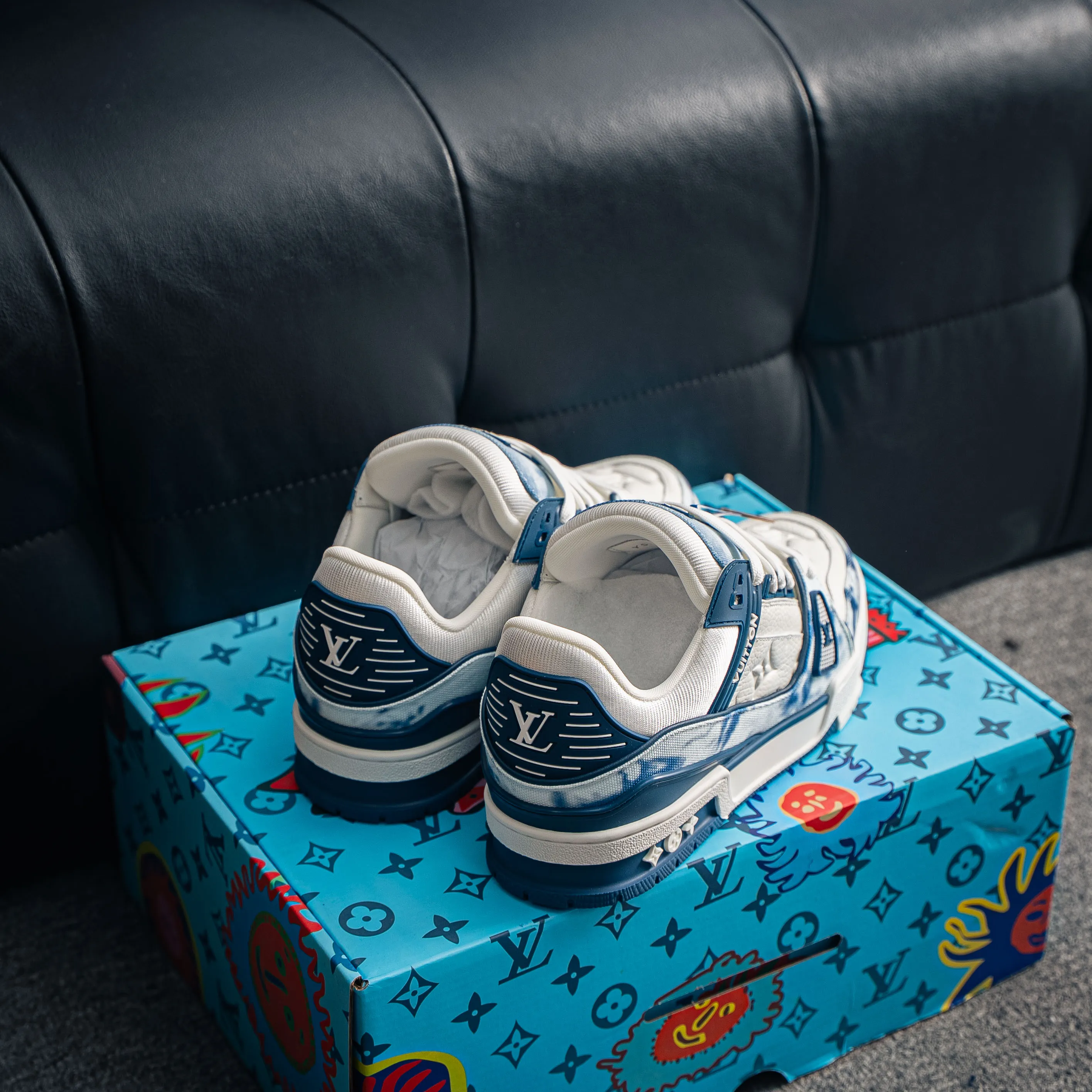 【YS 】 Louis Vuitton LV Trainer Blue ✦ ， ✦ White ， ✦ Lace-Up ，